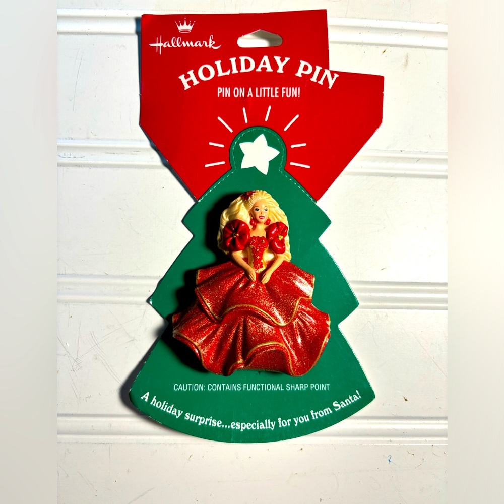 Hallmark Barbie Holiday Pin 3" x 2" New.
